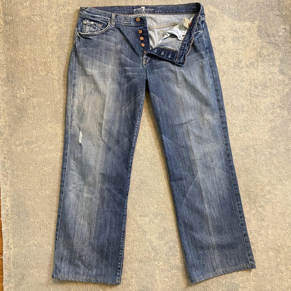 7 For All Mankind Men’s Relaxed Jeans - Medium Blue Wash
